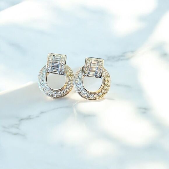 Vintage Avon Elegant Silver plated 1985 “City Lights” Women's Earrings - Picture 1 of 3